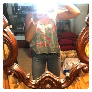 Cropped Floral Tank